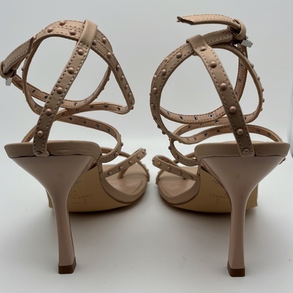 Marc Fisher Dallin Tan Ankle Strap Stiletto Heels Square Toe Sandals Size 8 - Picture 10 of 14